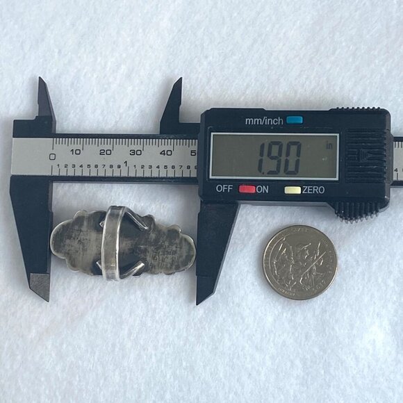 VTG Sterling Silver 925 LS Larry Sandoval Huge Unisex Turquoise Knuckle Ring - Picture 14 of 16